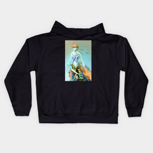 Horseshoe Crab mermaid drider centaur type warrior woman for MerMay2023 mermaid art fantasy undersea Kids Hoodie